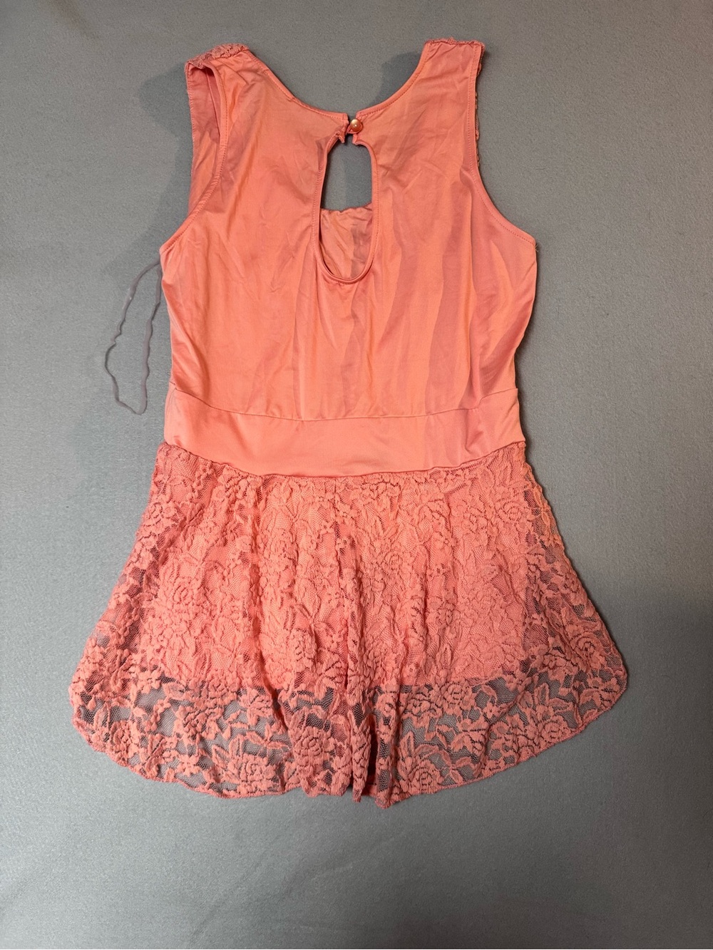 Y2K Rue21 Coral Lace Tank with Floral Trim - Picture 4 of 4